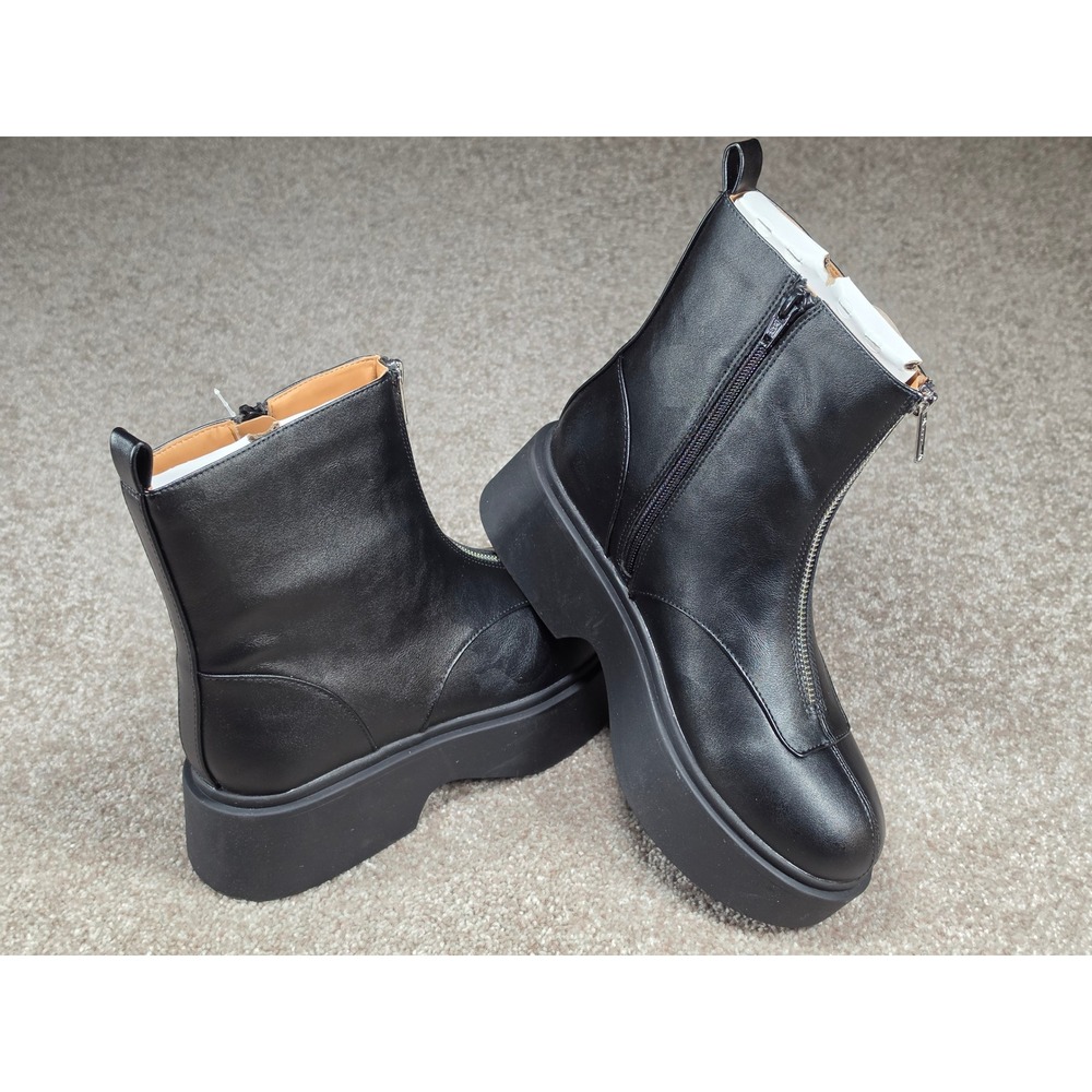 Wild Fable Honor Black Front Zip Platform Ankle Boots Womens 7 Mew - Picture 3 of 6